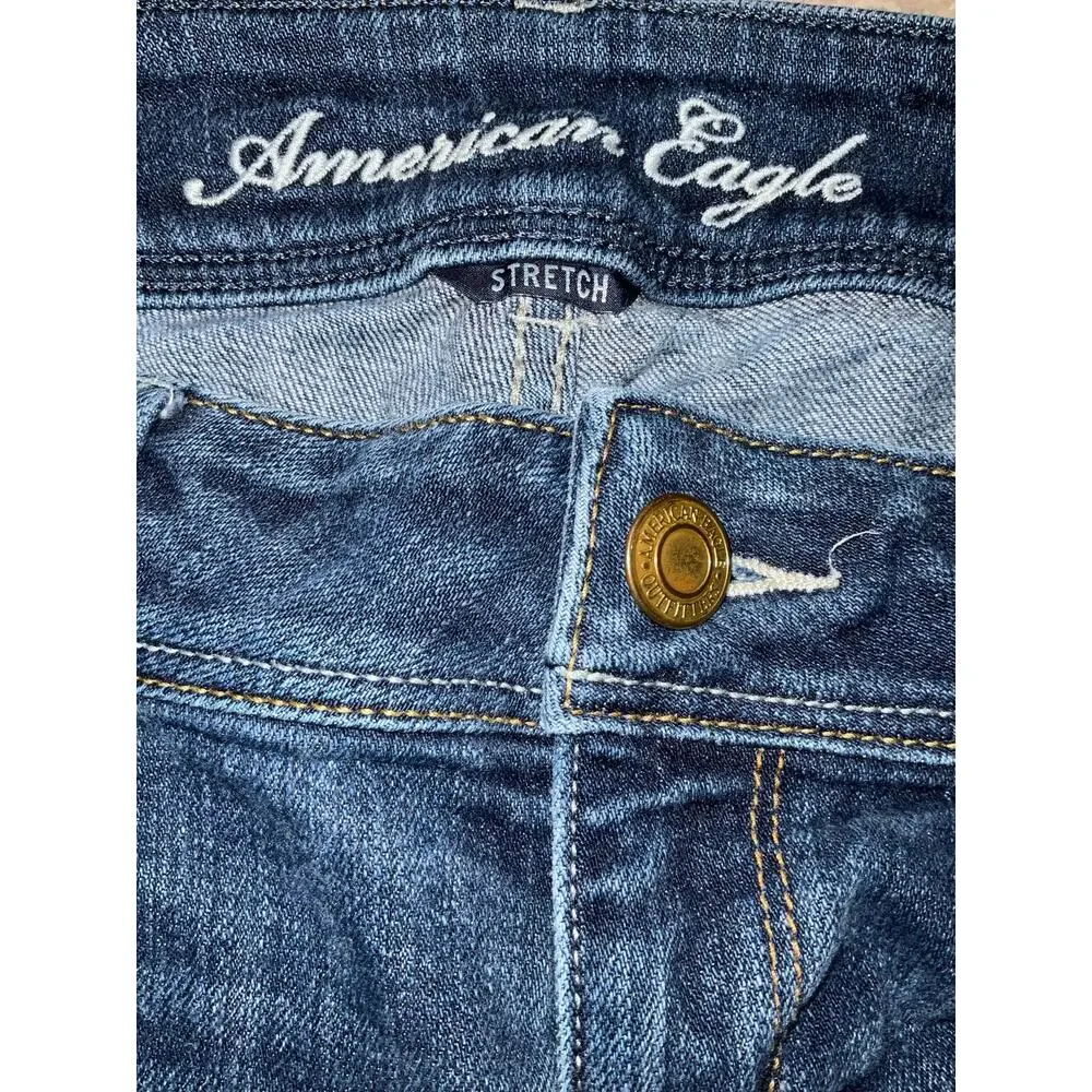 American Eagle Dark Wash Blue Slim Boot Jeans Size 8 Long